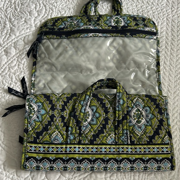 Vera Bradley Green and Blue Cosmetic Bag with Geometric Design - Picture 2 of 13